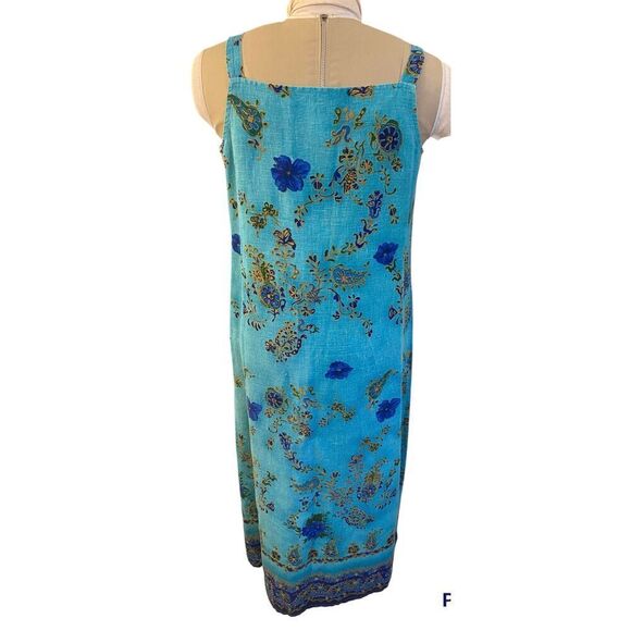 Studio Ease 100% Linen Maxi Dress Wide Straps Square Neckline Sz. 12 - Picture 6 of 16